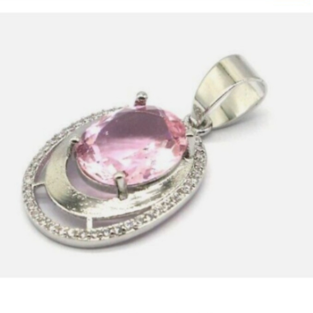 New pink kunzite sterling silver pendant